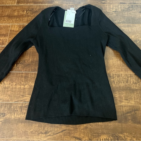 h&m ribbed square neck long sleeve - Picture 2 of 2